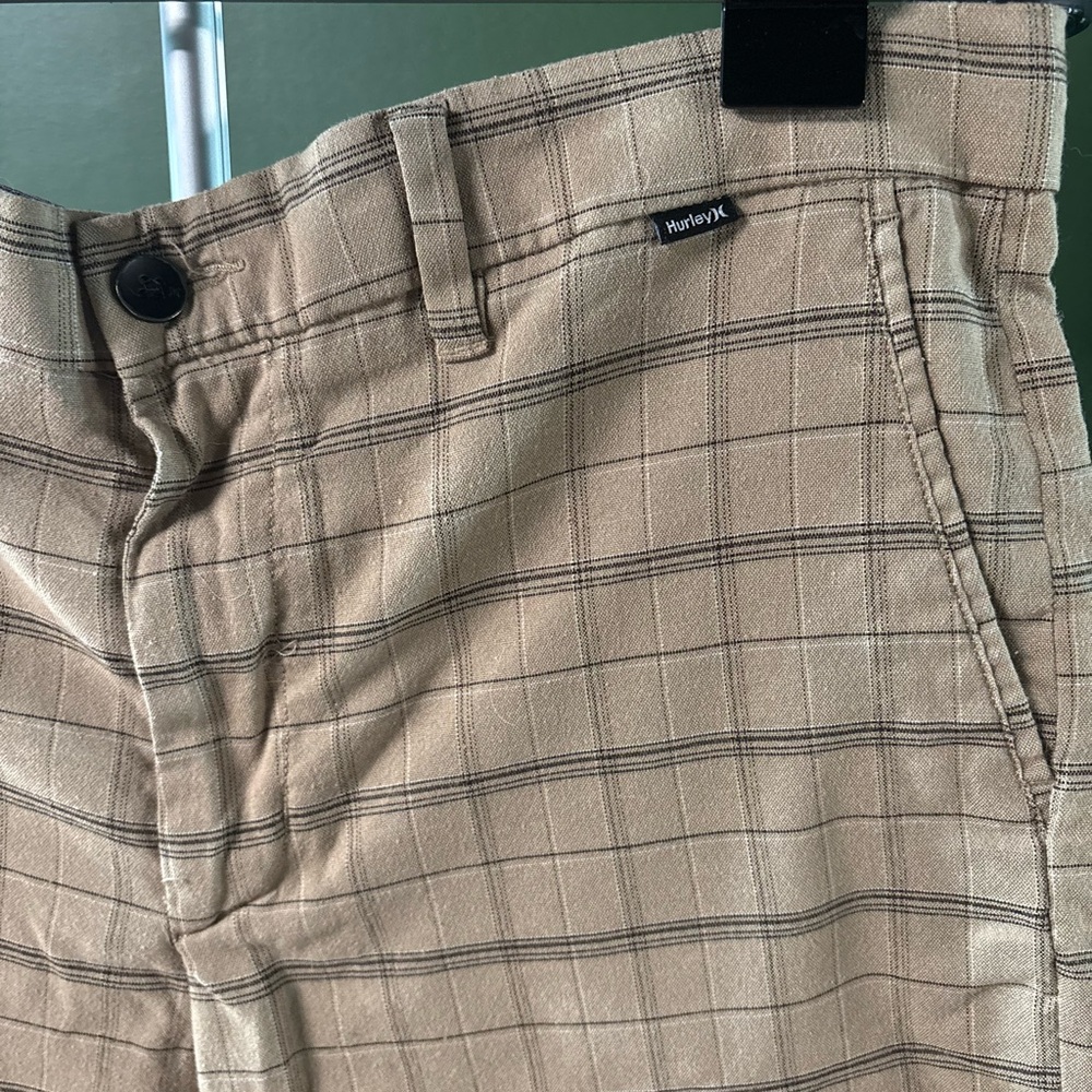 Hurley Beige Checkered Men's Shorts